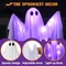 Halloween Hanging Light up Ghost with Spooky Purple LED Light, 47” White Hanging Ghosts, Halloween Hanging Decoration for Front Yard Patio Lawn Garden Party Decor Indoor Outdoor